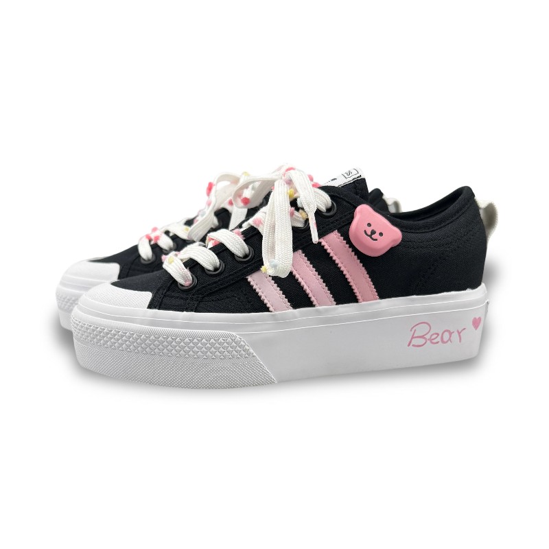 Adidas Originals Nizza Platform Abrasion Resistant Low top Skateboard Shoes Women's Black Pink купить в интернет-магазине Yoocart с быстрой доставкой по России.