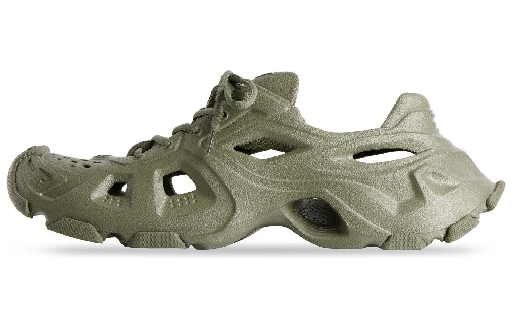 Balenciaga Hd Lace Up Cut Out Sneakers 'Olive Green'
