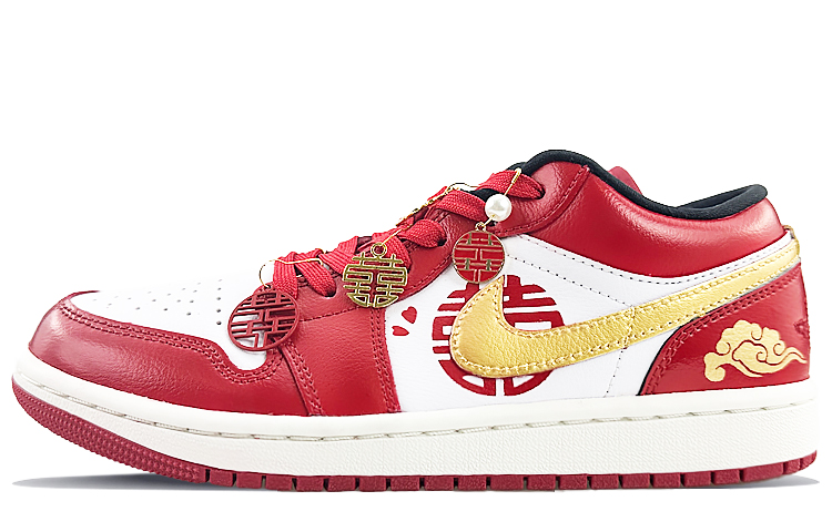 Jordan Air Jordan 1 Low Low-Top Vintage Basketball Shoes Women's Red Gold