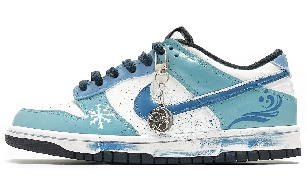Nike Dunk Abrasion Resistant Low Top Skateboard Shoes Men's White Blue