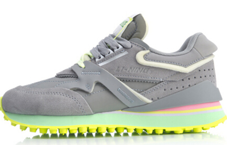 LiNing 001 Anti-Slip And Wear-Resistant Lightweight Low-Top Sports Casual Shoes Women's Snow Gray