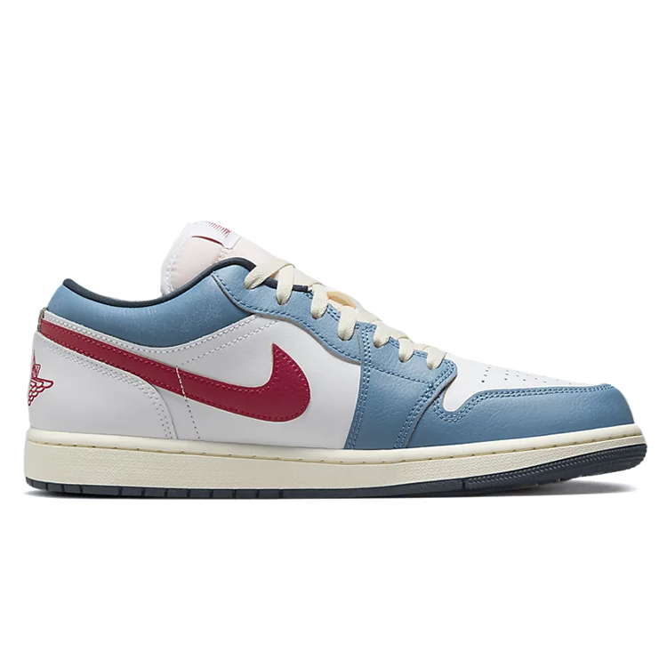 Jordan Air Jordan 1 Cushioned Wear-Resistant Slip-Resistant Low-Top Vintage Basketball Shoes Men's Marine Blue