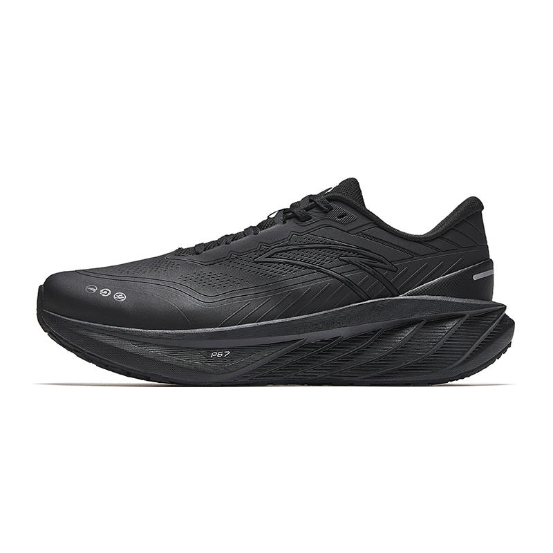 Anta Cushioned Slip Resistant Low Top Casual Running Shoes Men's Black White