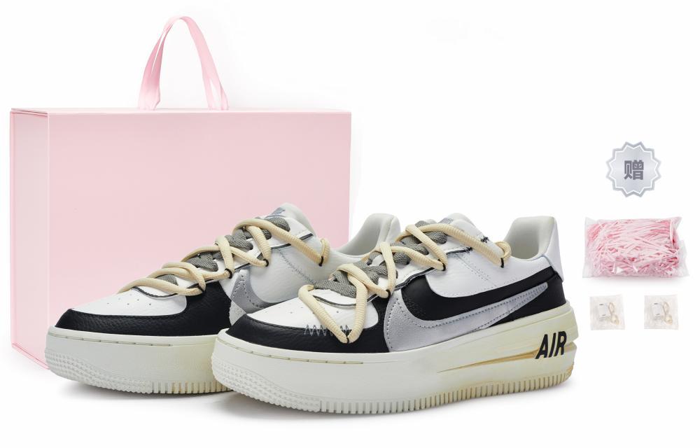 Nike Air Force 1 811 Manufacture Misty Special Shoe Box Low-Top Skateboard Shoes Women's Black White Silver