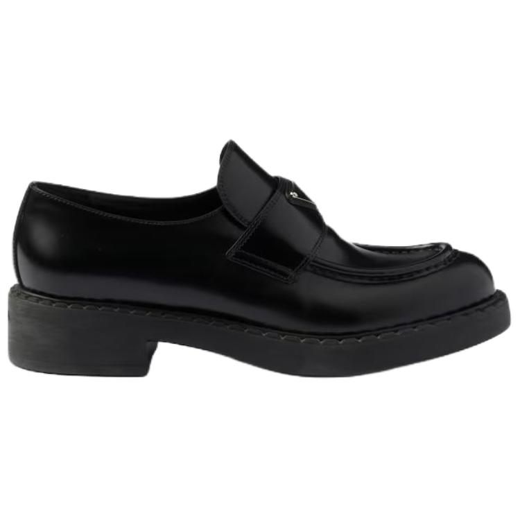 PRADA Chocolate 50mm Brushed Leather Loafer 'Black' Women's купить в интернет-магазине Yoocart с быстрой доставкой по России.