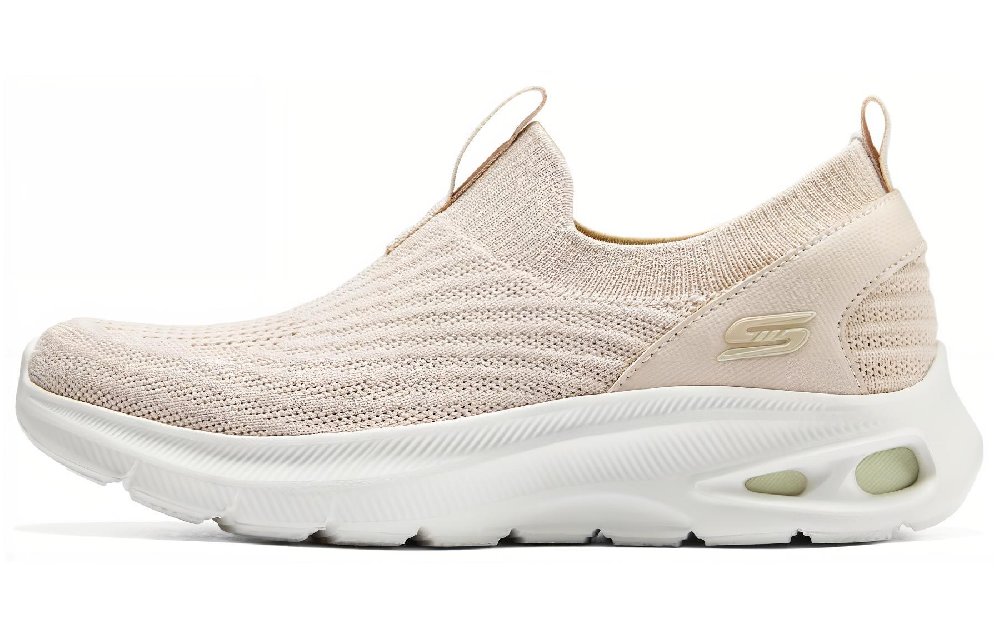 Skechers Cushioning, Slip Resistant, And Abrasion Resistant Low Top Running Shoes Women's Beige