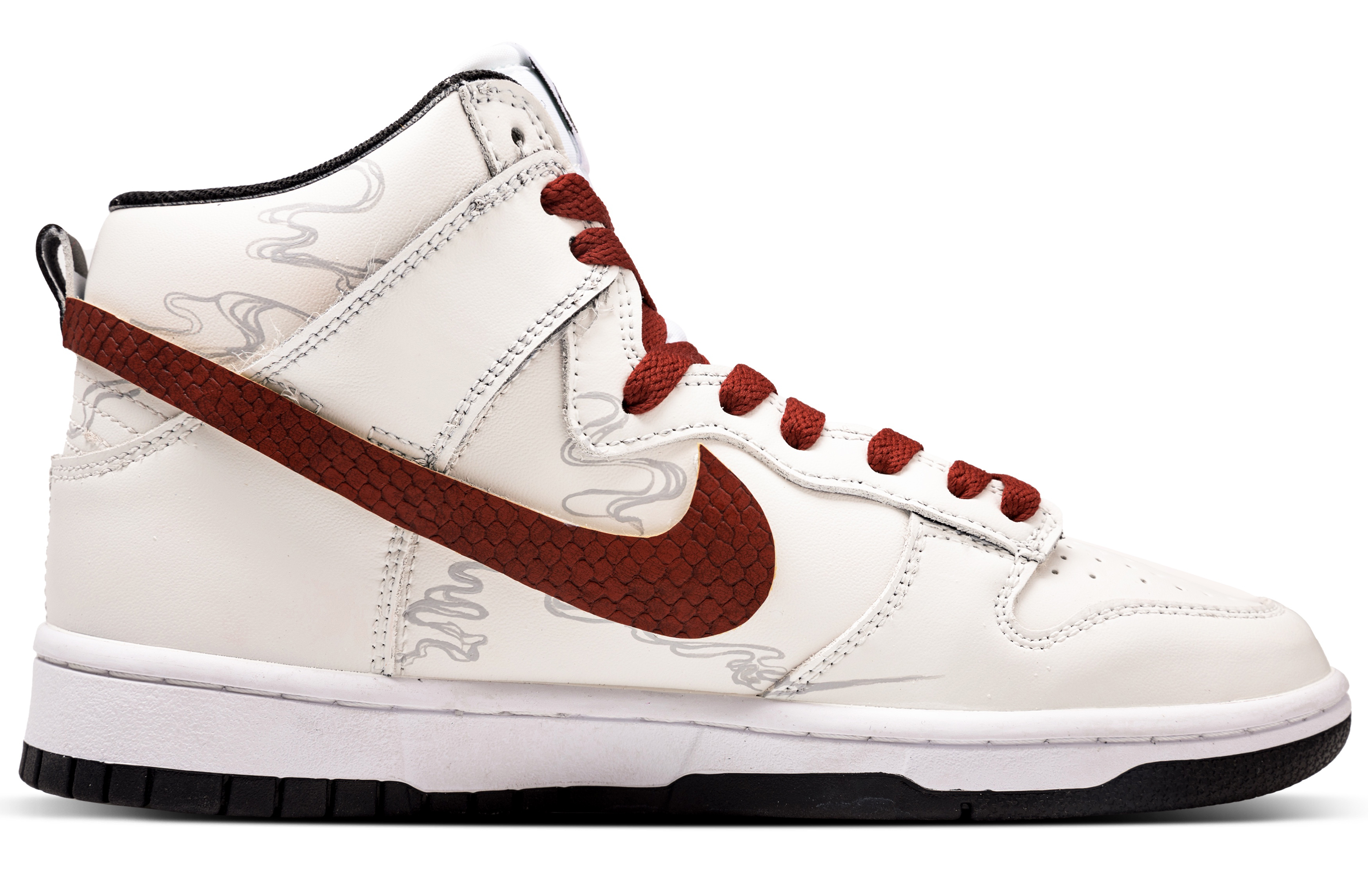 Nike Dunk Anti Slip Wear Resistant High Top Skateboard Shoes Women's White Red купить в интернет-магазине Yoocart с быстрой доставкой по России.