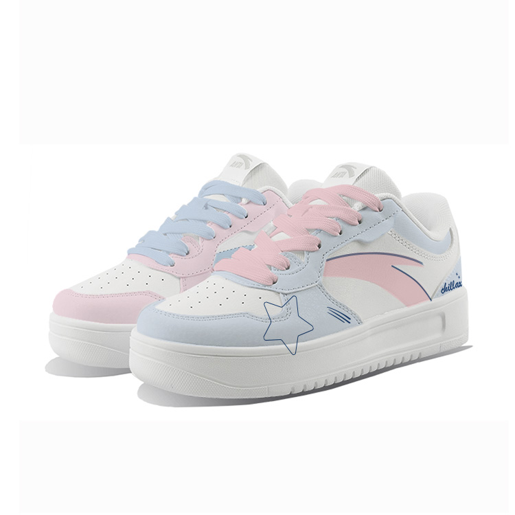 Anta Relaxed Slip Resistant, Abrasion Resistant, Breathable Low Top Skateboard Shoes Unisex Blue Pink Mismatched купить в интернет-магазине Yoocart с быстрой доставкой по России.