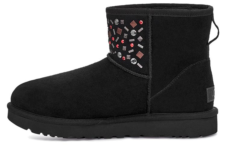 UGG Classic Mini Stud Ii Rivets Snow Boots Black Women's