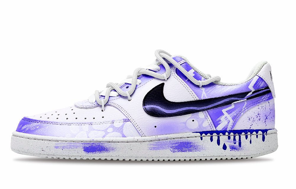 Nike Court Vision 1 Slip-Resistant Cushioning Wear-Resistant Low-Top Skateboard Shoes Men's Dark Violet