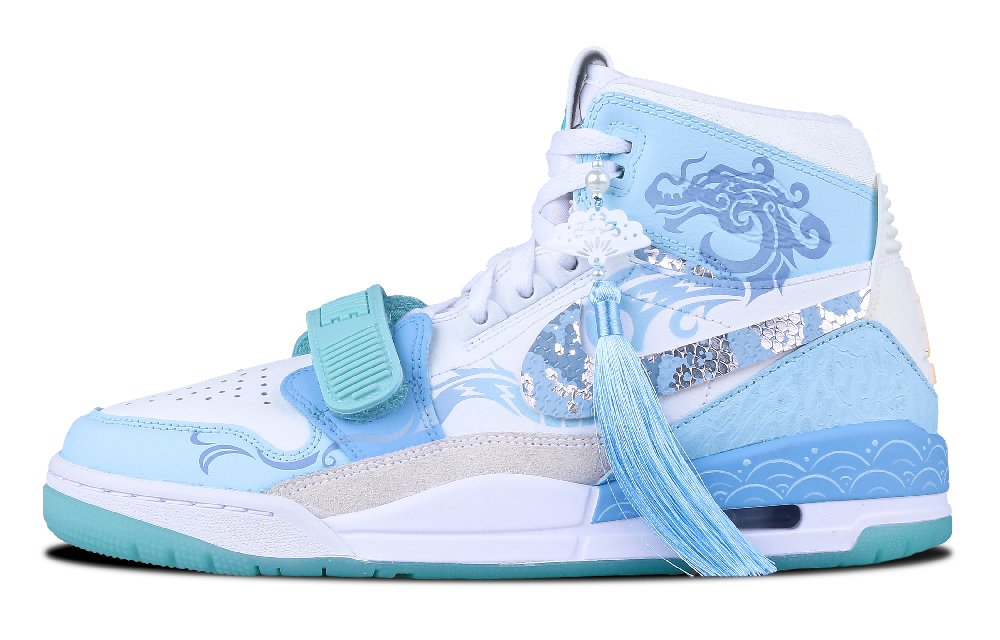 JORDAN Legacy 312 Vintage Basketball Shoes Men High Top Blue/White