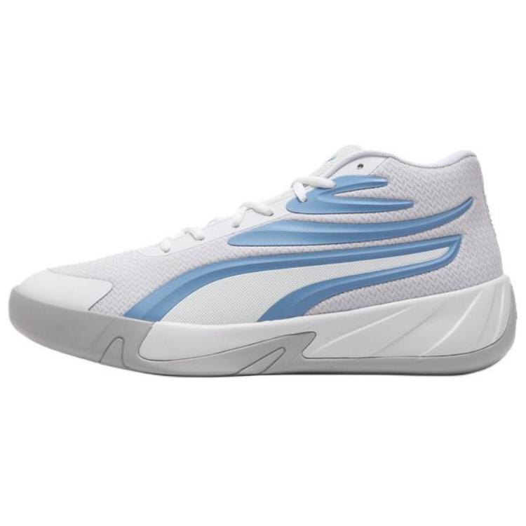 PUMA Court Shock Absorbers Slip Resistant Mid Top Basketball Shoes Unisex White