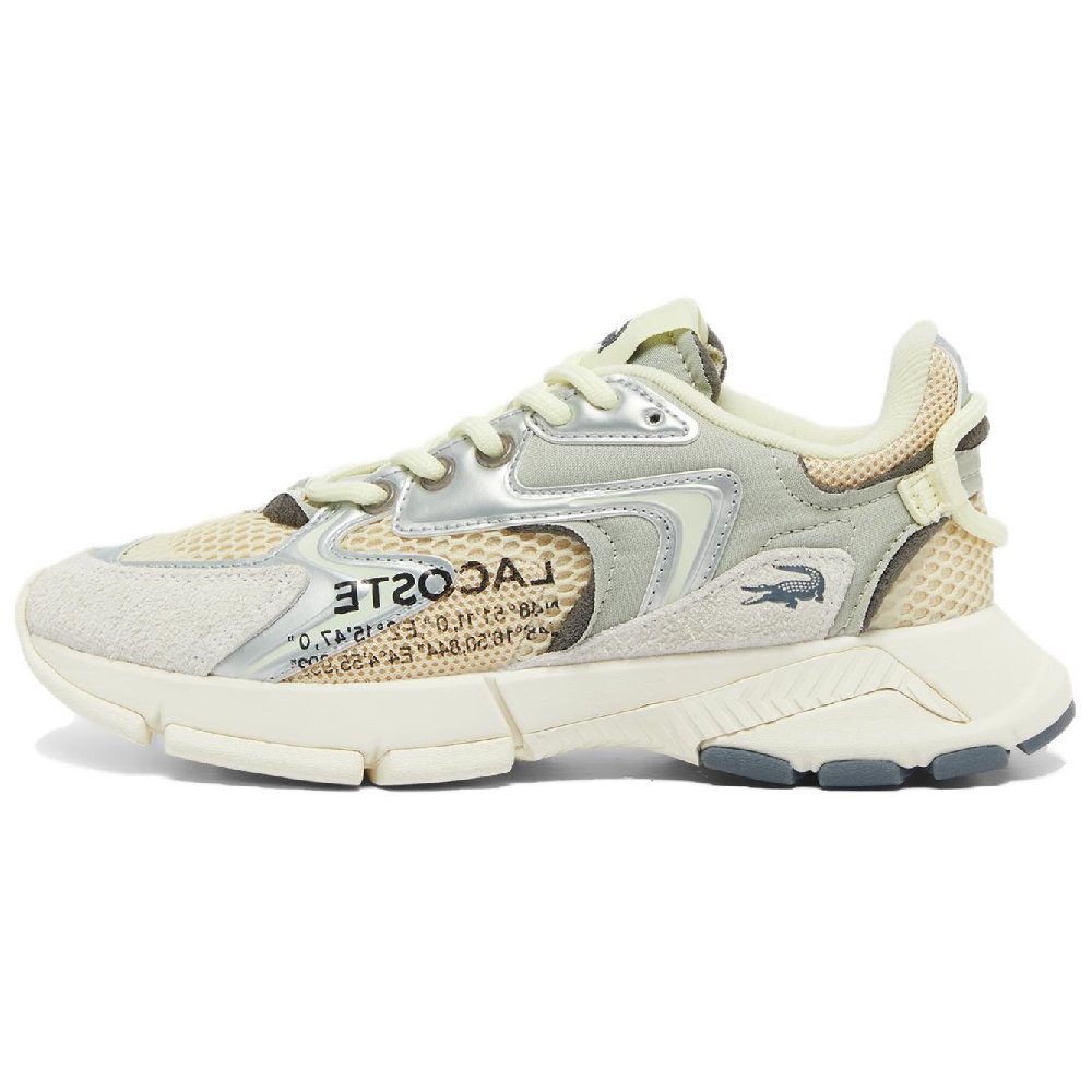 LACOSTE L003 Neo Low-Top Casual Shoes Women's Beige Silver Gray