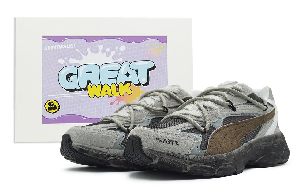 PUMA Teveris Nitro Anti-Slip Wear-Resistant Breathable Coverage Low-Top Casual Shoes Unisex Taupe