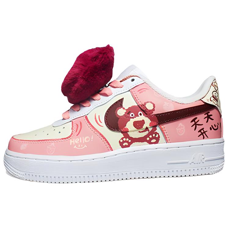 Nike Air Force 1 Lotso Anti-Slip Wear-Resistant Low-Top Skateboard Shoes Women's White Pink Fashion Versatile