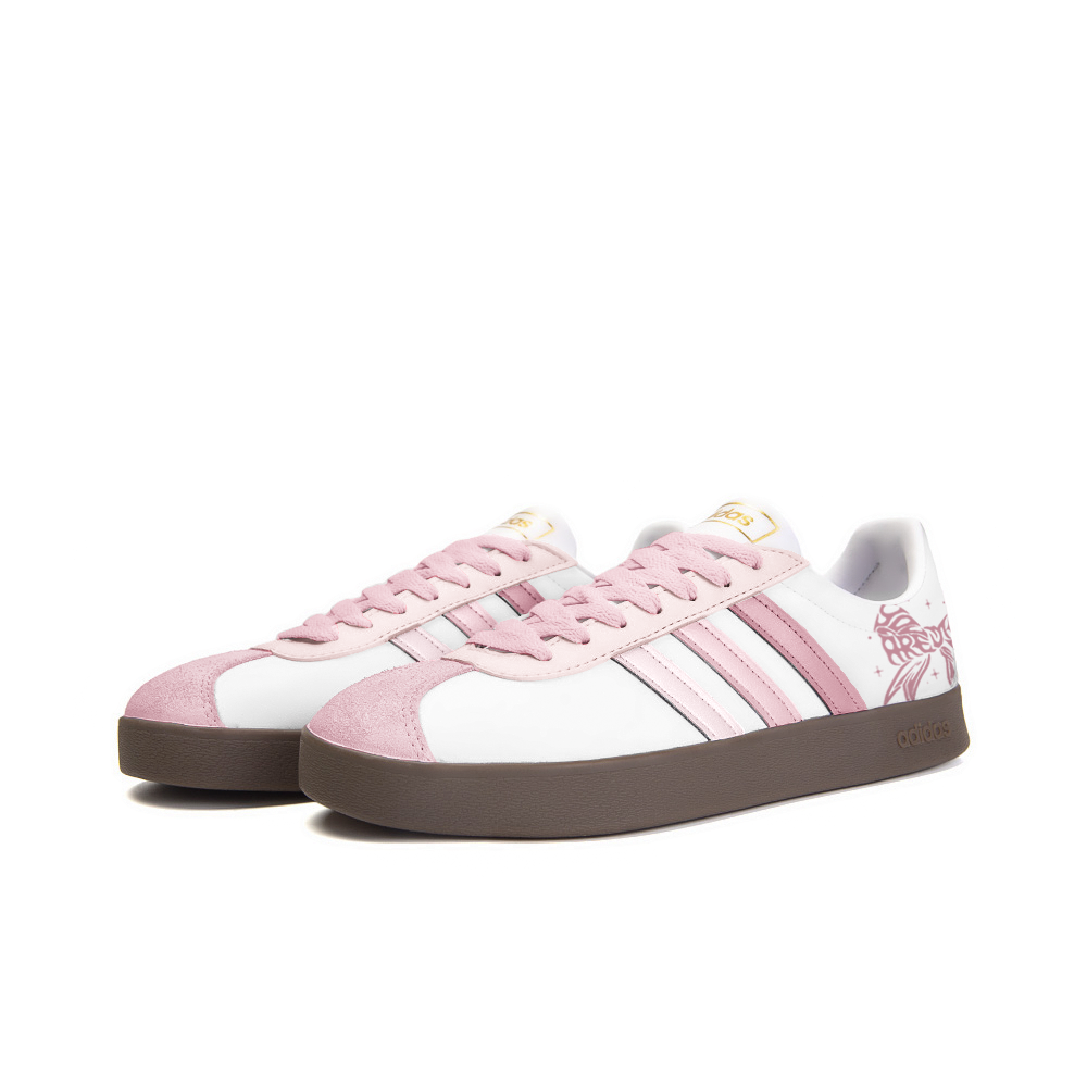 Adidas Neo VL Court 2.0 Cushioning Low Top Skateboard Shoes Unisex White Pink