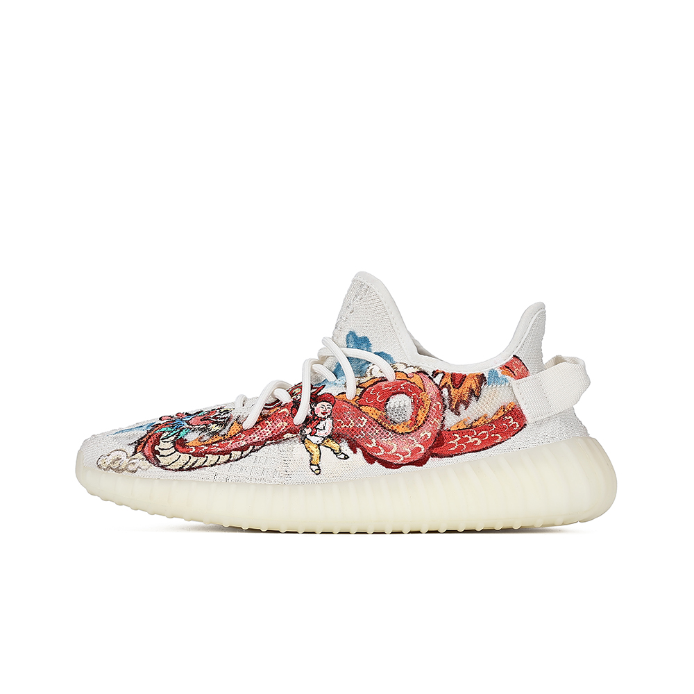 Adidas Originals Yeezy Boost 350 V2 Cushioning Low-Top Casual Shoes Unisex White Red