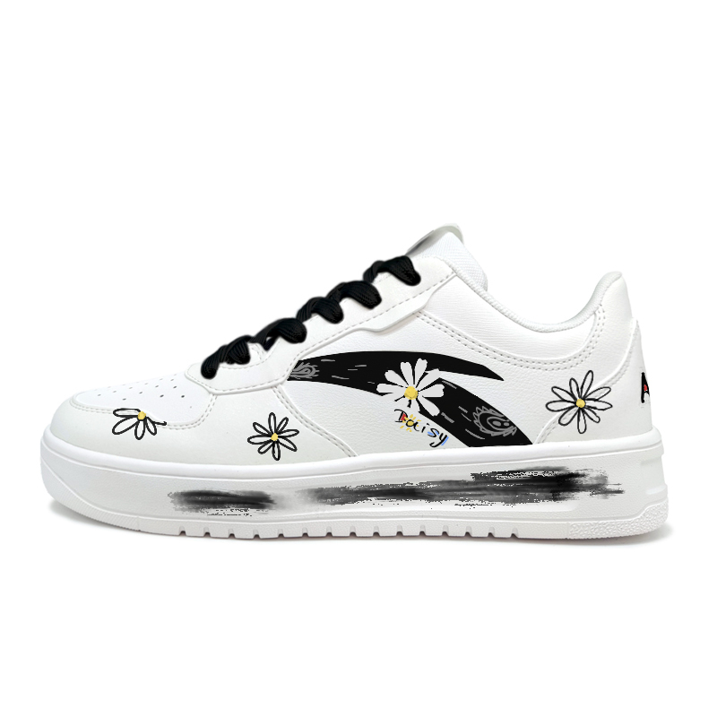 Anta Relaxed Wear resistant And Lightweight Low Top Skateboard Shoes Women's Black White