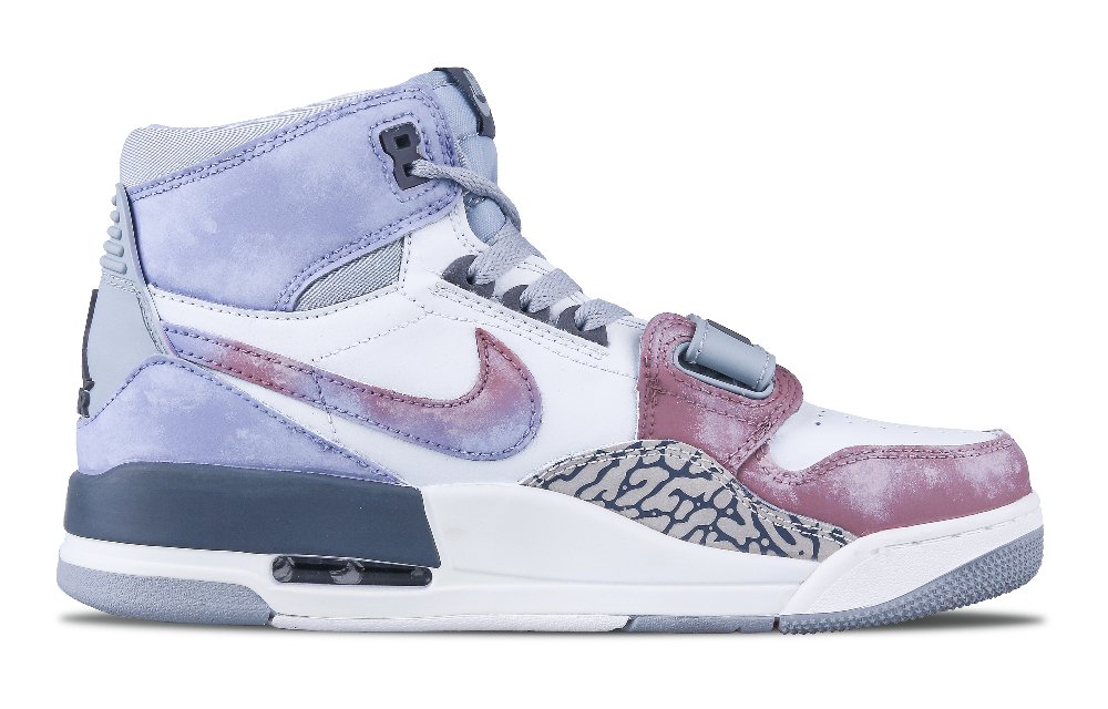 Jordan Legacy 312 High-Top Vintage Basketball Shoes Men's White Blue Purple