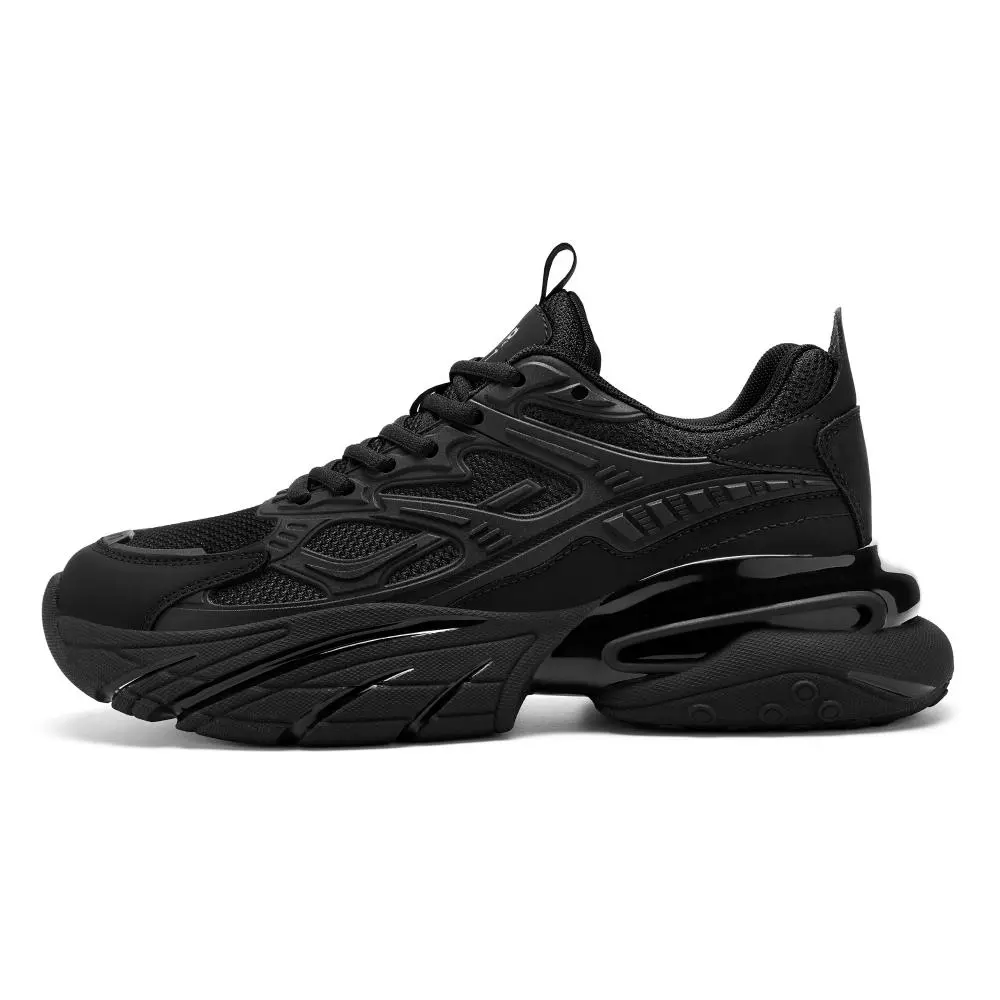 JEEP SPIRIT Darth Vader Cushioning, Abrasion Resistant, Height Increasing Low Top Chunky Sneakers Men's Graphite Black