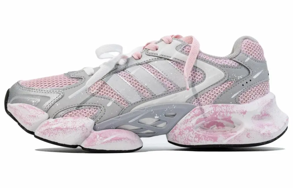 Adidas MEGASTRIDE Abrasion Resistant Low top Running Shoes Unisex Gray Pink