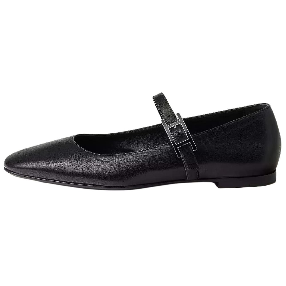 HERMES Jane Mary Jane Shoes Women's Black