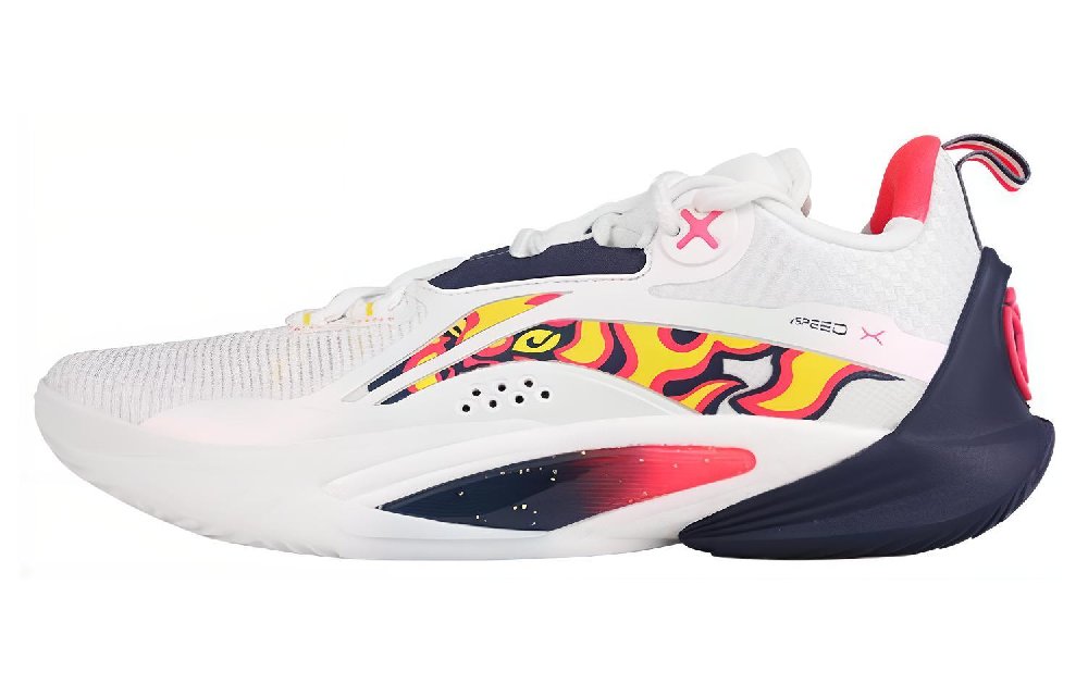 LiNing Speed 10 Cushioning, Slip Resistant, Abrasion Resistant, Breathable Low Top Basketball Shoes Men's White