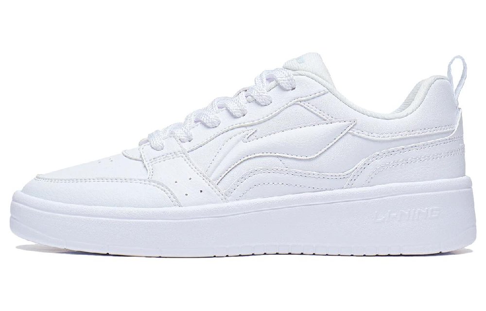 LiNing Acer Truncatum Cushioning Anti-Slip And Wear-Resistant Low-Top Skateboard Shoes Women's Standard White