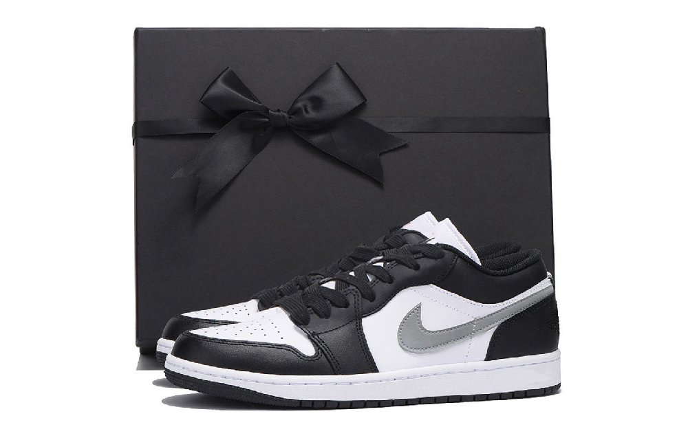 Jordan Air Jordan 1 Abrasion Resistant Coverage Low Top Vintage Basketball Shoes Unisex Light Gray