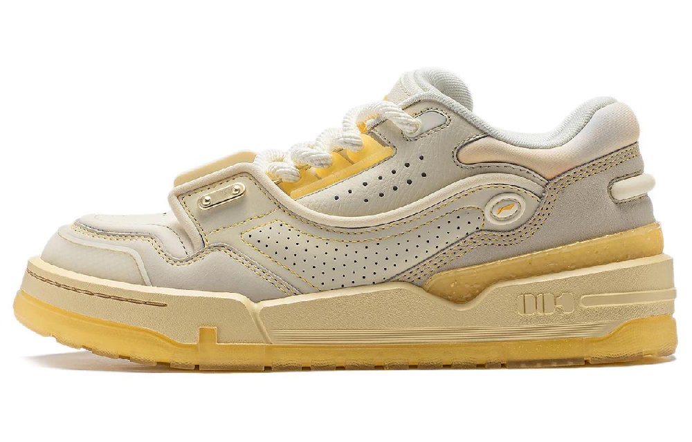 LINING 001 BTC Skateboard Shoes Men Low-Top Beige Yellow