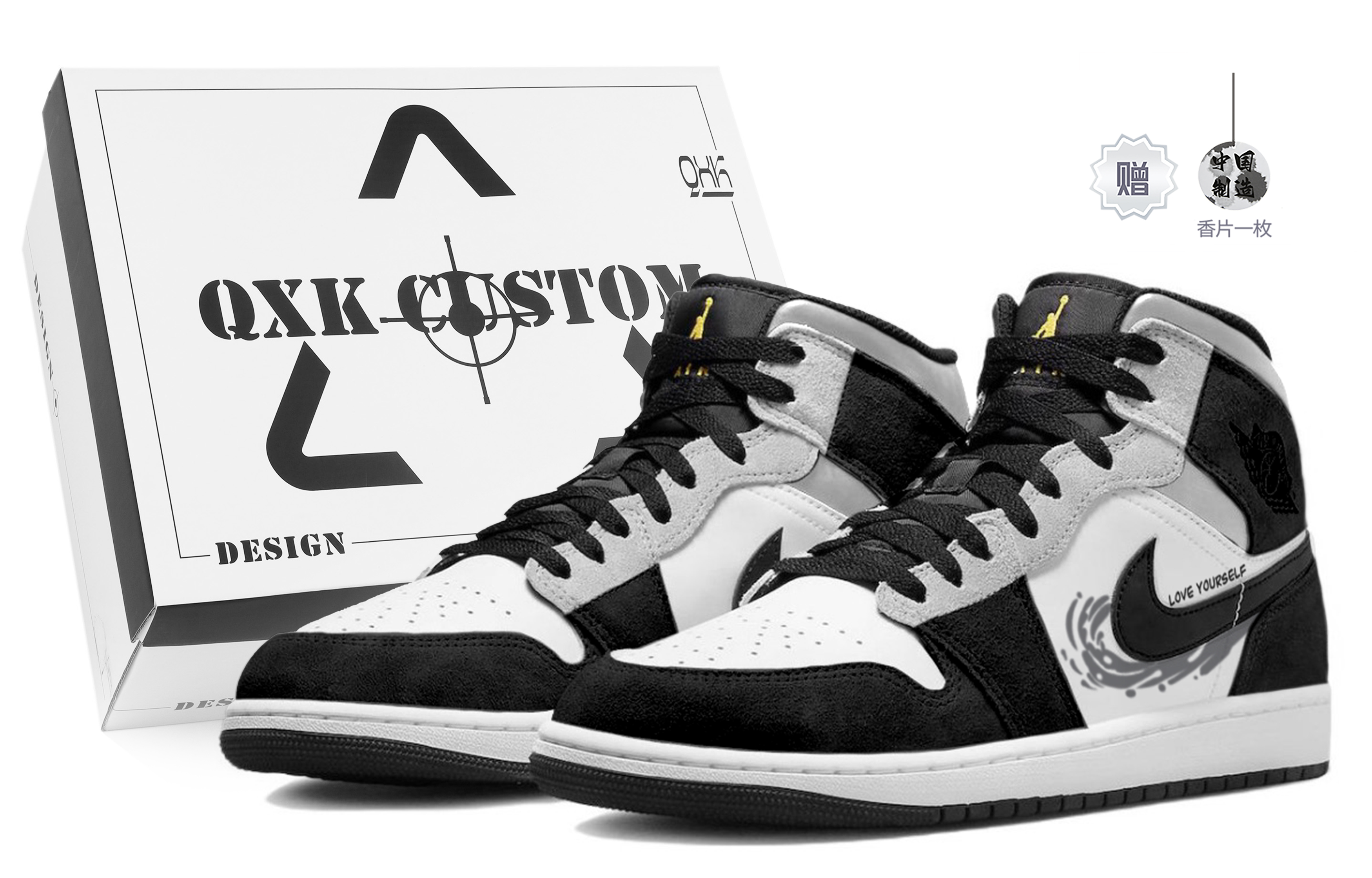 Jordan Air Jordan 1 Mid top Vintage Basketball Shoes Men's Black White