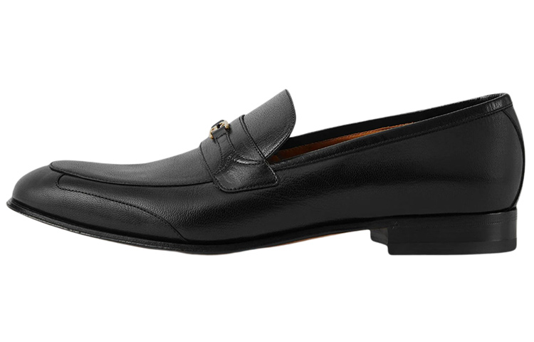 GUCCI Interlocking Casual Loafers Shoes Men's Black