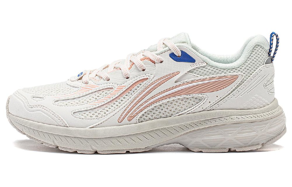 LiNing Shock Absorbers With Slip Resistant And Abrasion Resistant Properties Low Top Running Shoes Women's White Blue