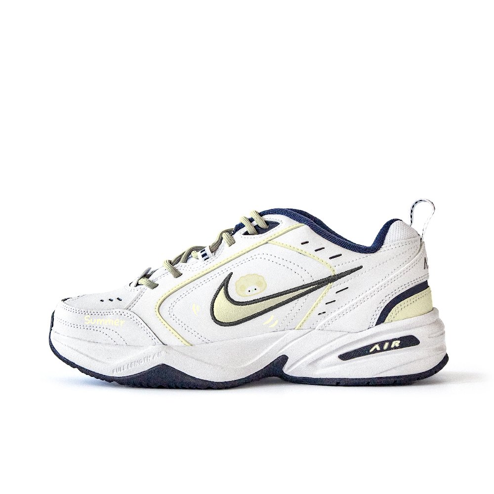 Nike Air Monarch 4 Anti Slip Wear Resistant Low Top Chunky Sneakers Unisex White