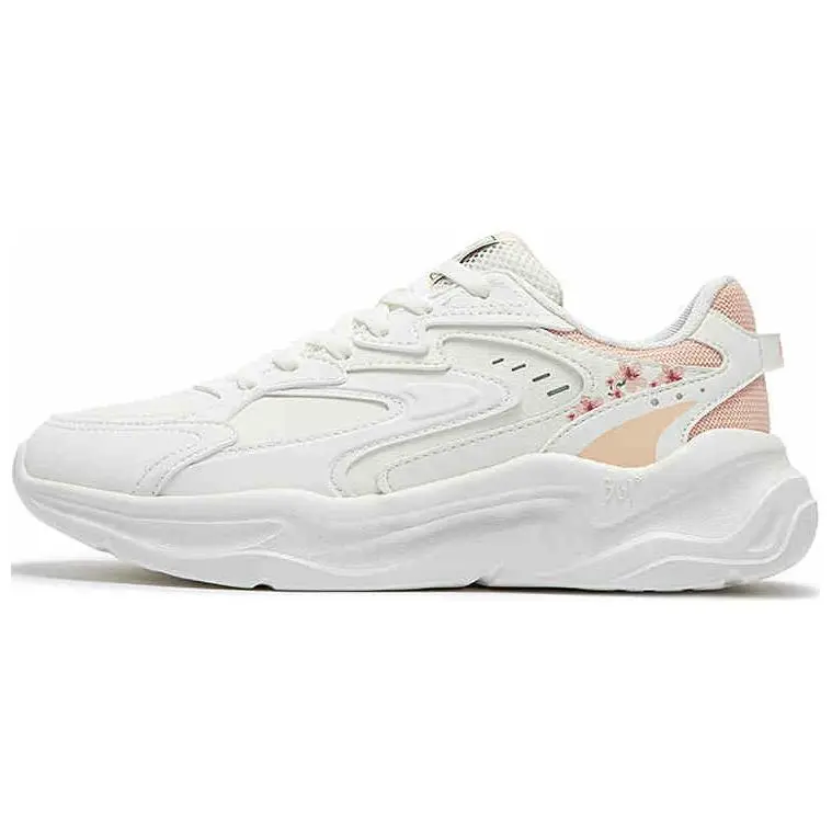 361° Kesar 2 Anti-Slip Wear-Resistant Low-Top Casual Running Shoes Women's White Pink