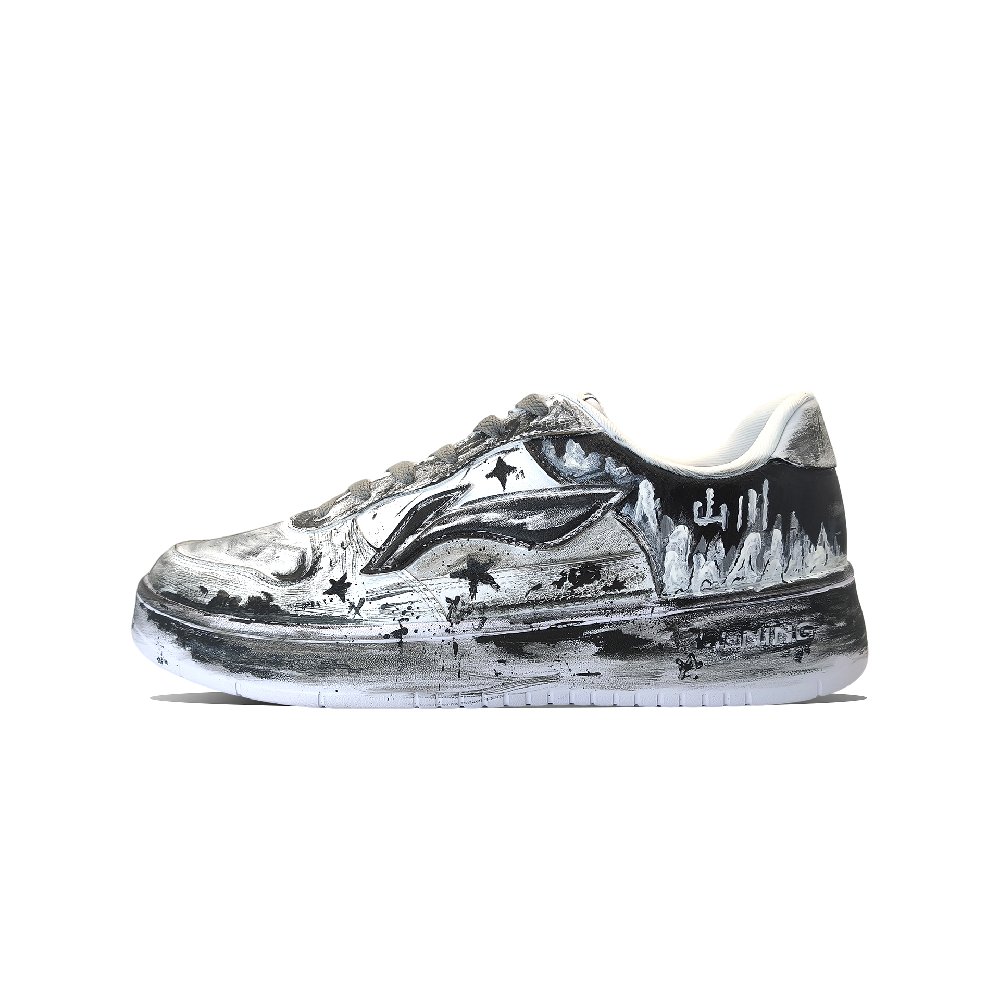 LiNing Pontoon Boats Quick Dry And Abrasion Resistant Low top Skateboard Shoes Men's Black