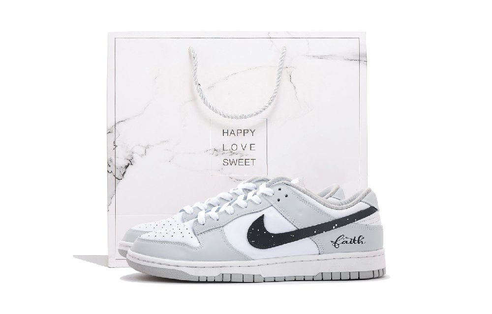 Nike Dunk Coverage Abrasion Resistant Low Top Skateboard Shoes Unisex Light Gray