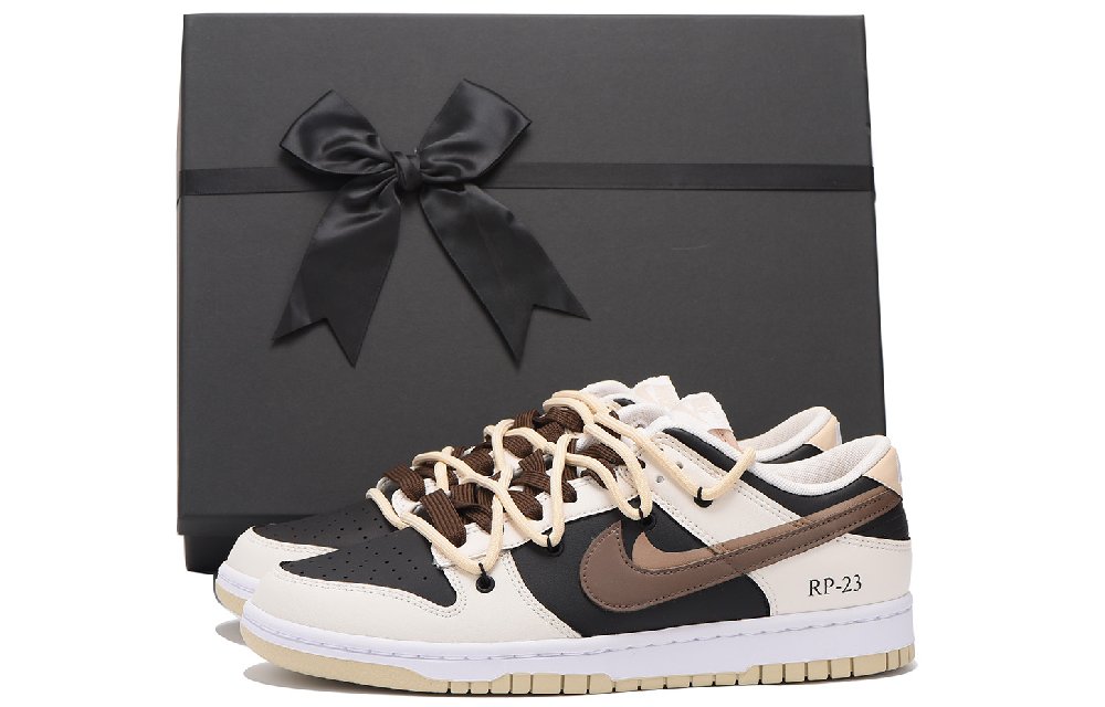 Nike Dunk Chestnut Coverage Slip-Resistant Impact Resistance Wear-Resistant Low-Top Skateboard Shoes Men's Black Brown