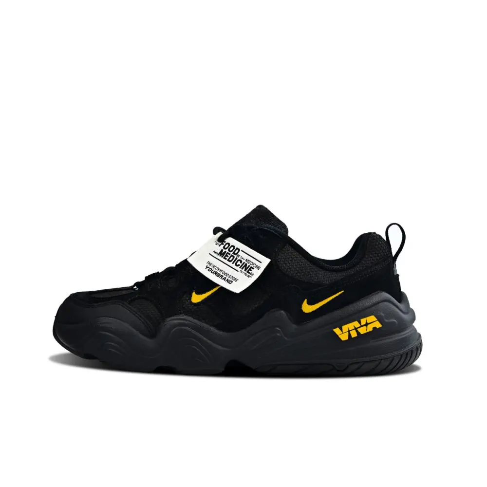 Nike Tech Hera Abrasion Resistant Low top Casual Shoes Unisex Black Yellow