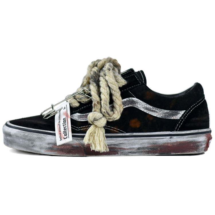 Vans Old Skool Anti-Slip Wear-Resistant Low-Top Skateboard Shoes Unisex Black White