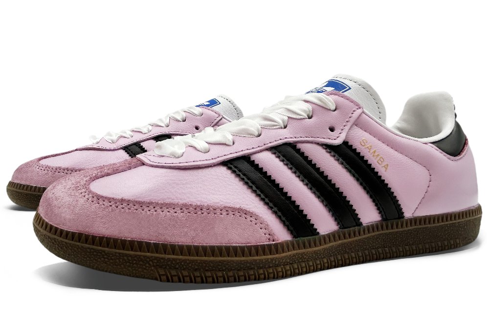 Adidas Originals SAMBA OG Lavender Slip-Resistant Low-Top Skateboard Shoes Unisex Purple Black