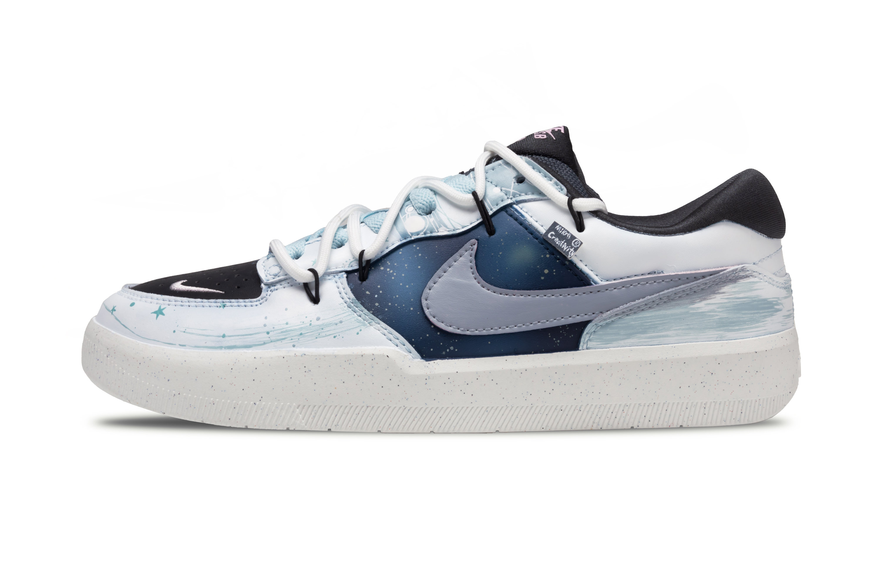 Nike SB Force 58 Vast Planet Abrasion Resistant Low top Skateboard Shoes Men's Black Blue
