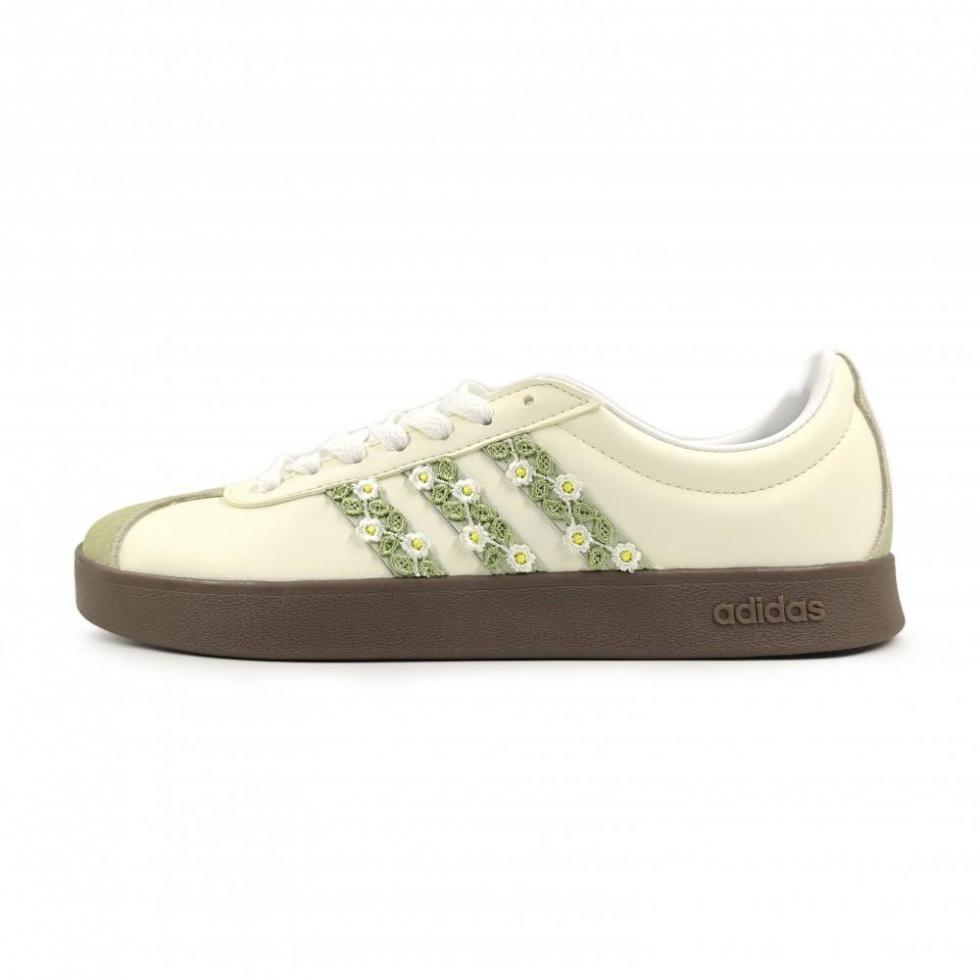 Adidas Neo Vl Court Low Top Skateboard Shoes Unisex Yellow Green