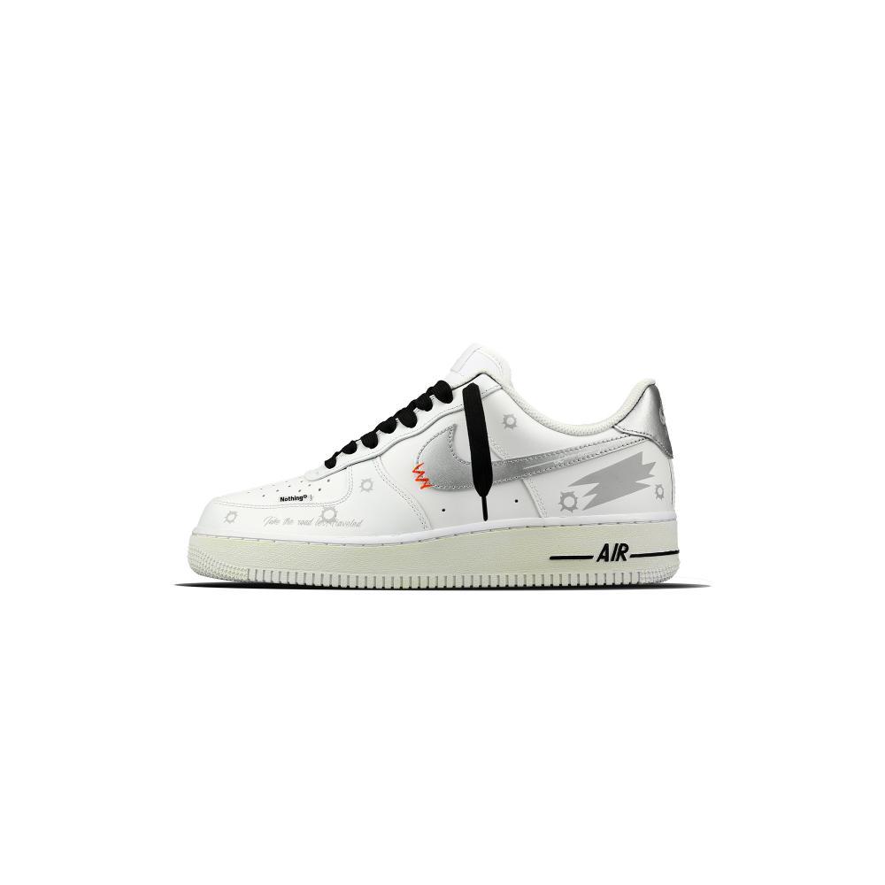 Nike Air Force 1 White Warrior Peace And Love Low-Top Skateboard Shoes Unisex White Silver