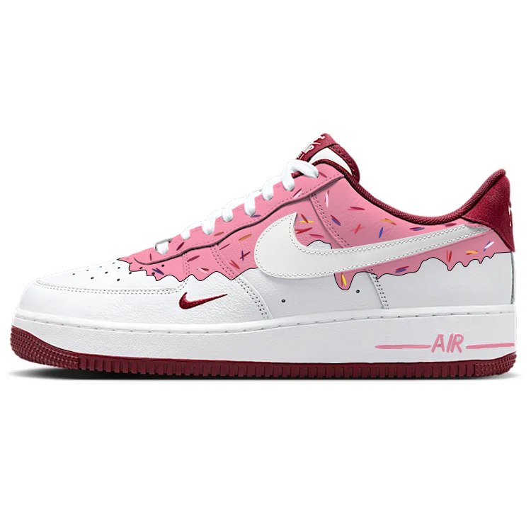 Nike Air Force 1 Sweet Candy Fluid Ice Cream Anti-Slip Wear-Resistant Low-Top Skateboard Shoes Men's White Pink