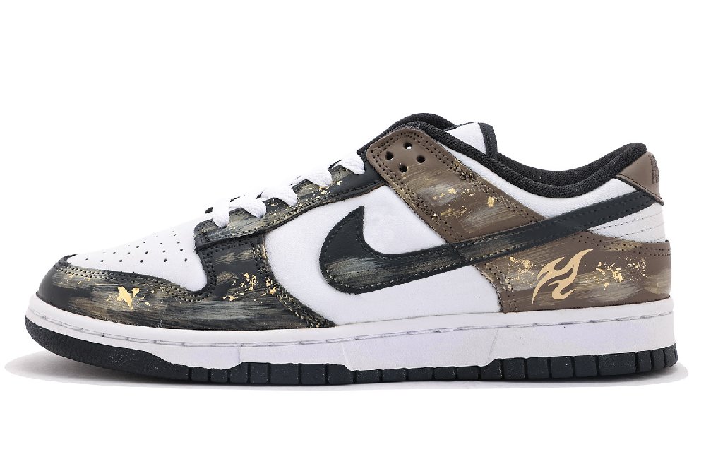 Nike Dunk Abrasion Resistant Low Top Skateboard Shoes Unisex Black Brown