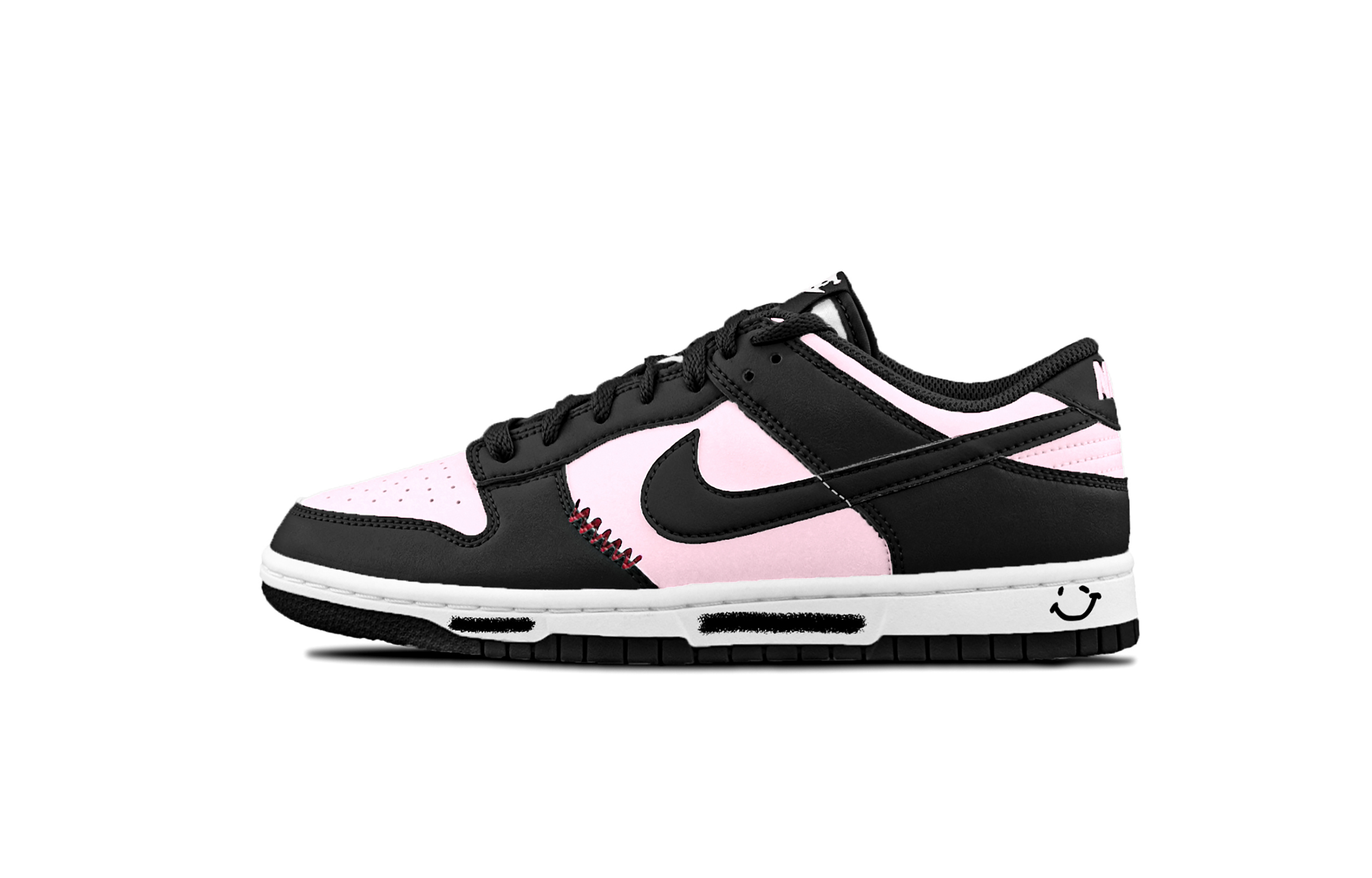 Nike Dunk Black Pink Panda 1.0 Cushioning, Wear Resistant Low top Skateboard Shoes Unisex Pink Black