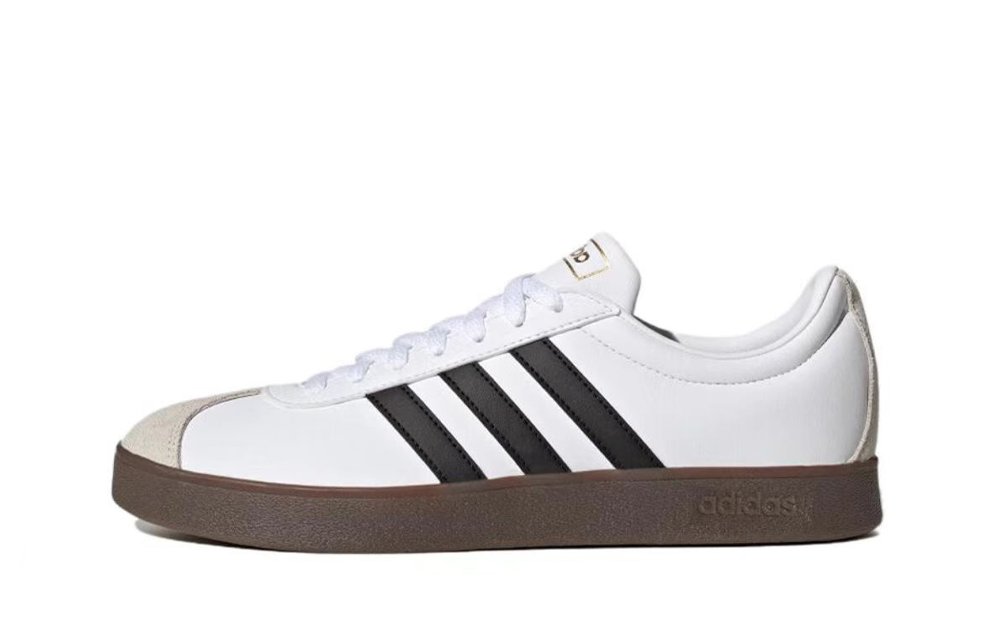 Adidas Neo VL Court 2.0 Anti-Slip Wear-Resistant Low-Top Skateboard Shoes Unisex Silver Gray