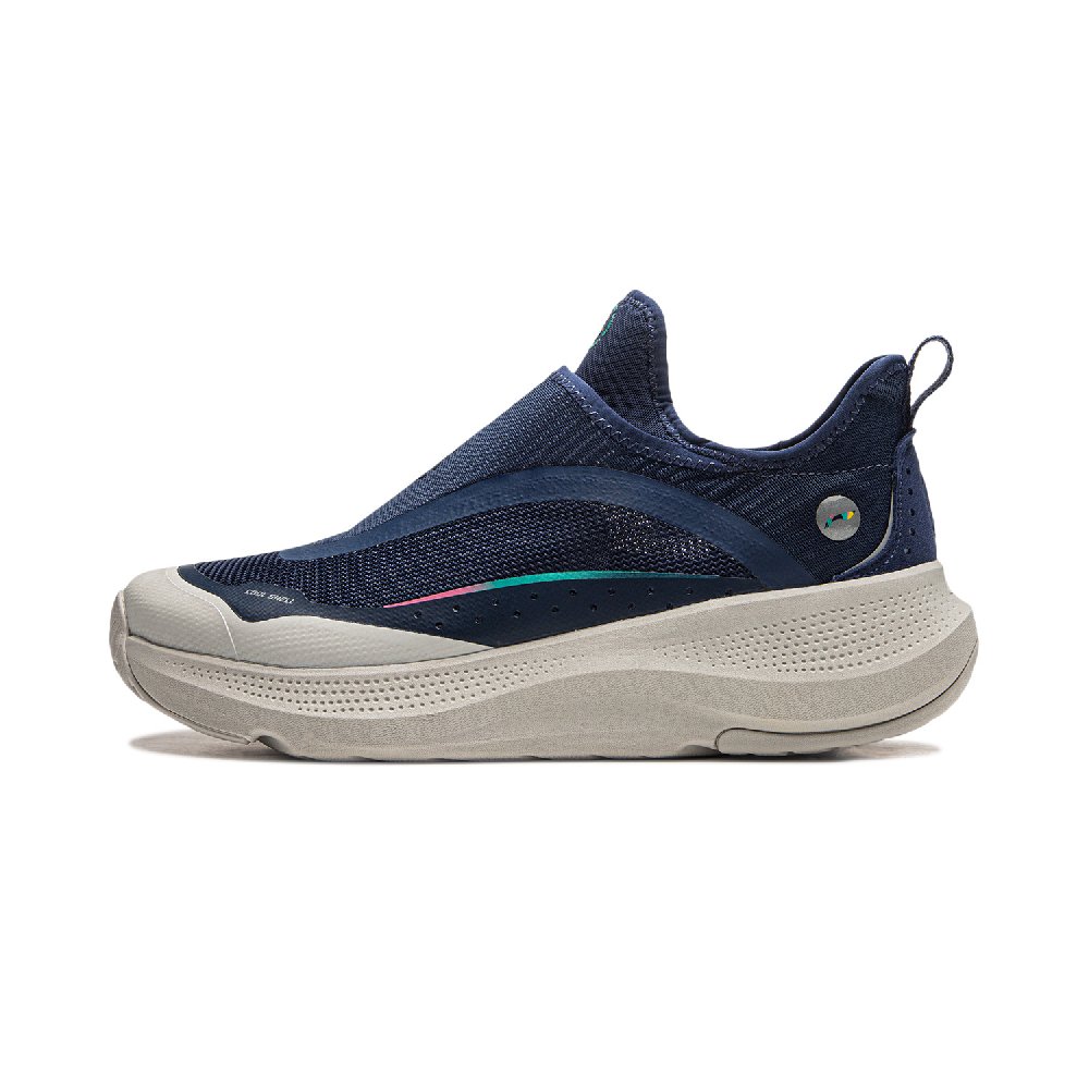 LiNing Cushioning Anti-Slip Wear-Resistant Breathable Lightweight Rebound Low-Top Casual Shoes Men's Blue Gray