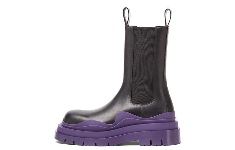 Bottega Veneta Tire Chelsea Boots Men's Black Purple